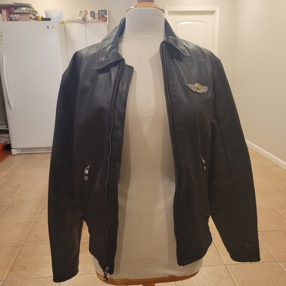 🏍EUC~ HARLEY-DAVIDSON VINTAGE GENUINE LEATHER BOMBER JACKET - Picture 9 of 9